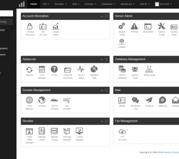 Paneles de control alternativa a cpanel- sentora