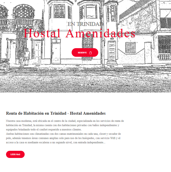Diseno y Desarrollo Web- Hostal Amenidades Trinidad Cuba