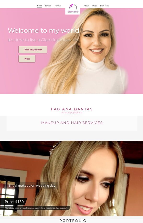 Sitio Web Makeup by Fabiana Certified PRO Makeup and Hair Artist