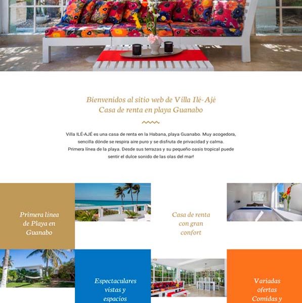 Sitio Web Villa Ile Aje renta en Guanabo habana cuba