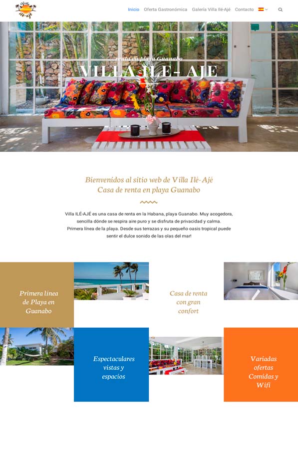 Sitio Web Villa Ile Aje renta en Guanabo habana cuba