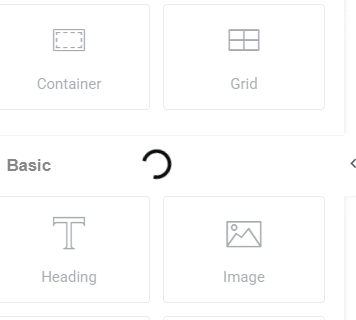 Panel izquierdo Elementor no carga
