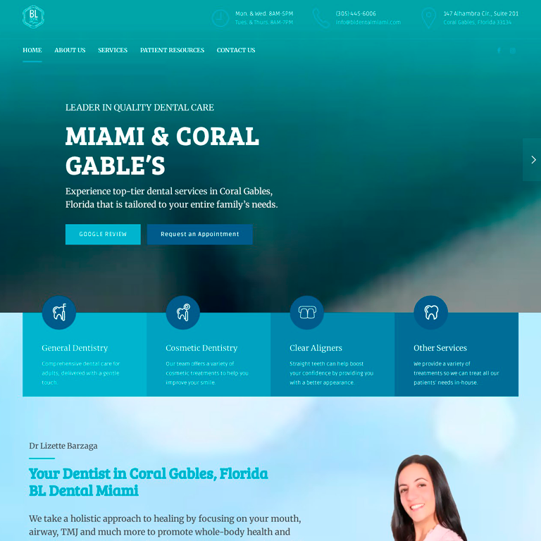 BLdentalmiami com website sitioweb