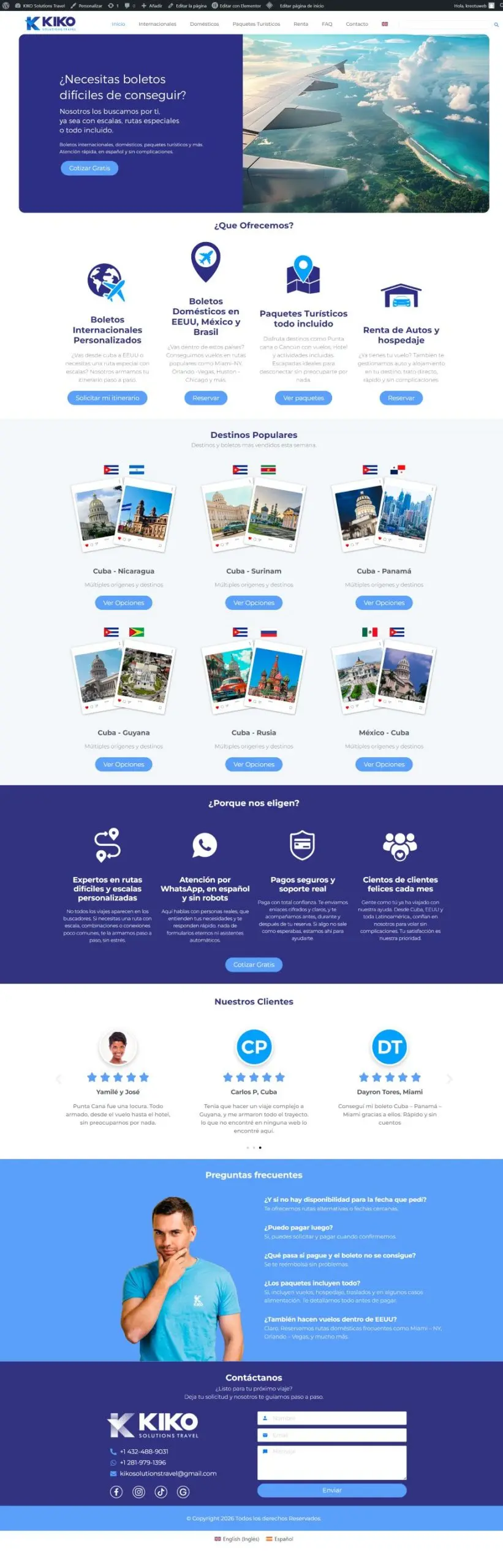 kikosolutionstravel.com website design ok