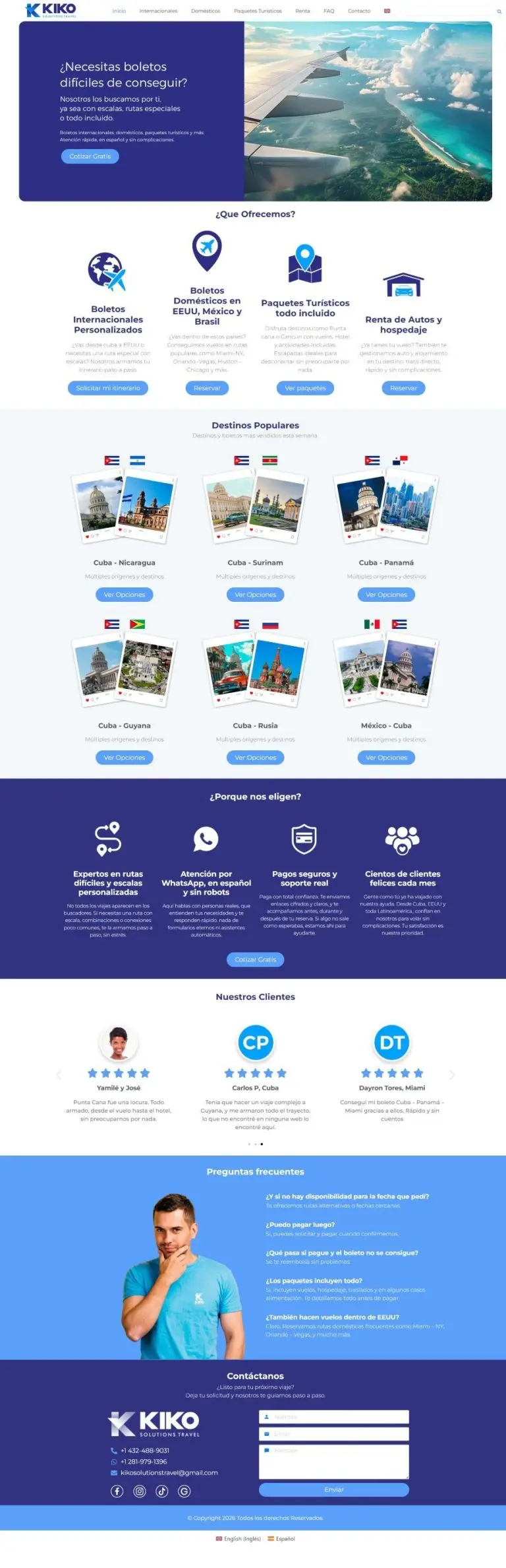 kikosolutionstravel.com website diseno web